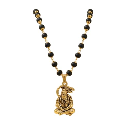Sankatmochan Hanuman Pendant Karungali Malai Gold Plated | Original Karungali Beads | Spiritual & Religious Mala for Men & Women | Daily Wear Devotional Pendant | Gift for Puja, Temple & Festivals-image-19