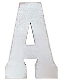 ABELOTS Large Wood Letter Distressed White Wash Alphabet Wall Décor Monogram Letter Alphabet Letters Free Standing Letters Wall Letters (A)
