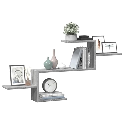 Étagère murale en bois gris Sonoma à haute capacité de charge 20 kg - 4