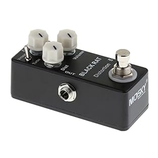 Black Rat Distortion Guitar Effect Pedal for Guitar Spare Parts Accessories. Classic distortion tone True bypass Mini size, durable aluminum alloy body. LED indicator shows the status of the effect. The rubber pads on the back are anti-slip, which im...