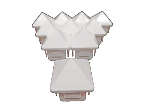 1-3/8" x 1-3/8" White Vinyl Sharp Picket Cap (10 Pack)