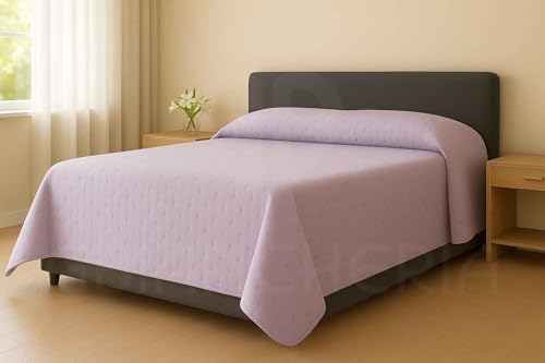 GBiancheria Trapuntino Coperta Primaverile Autunnale Tinta Unita Mezza Stagione in Microfibra Lavata (Lilla, Matrimoniale 250x250cm)