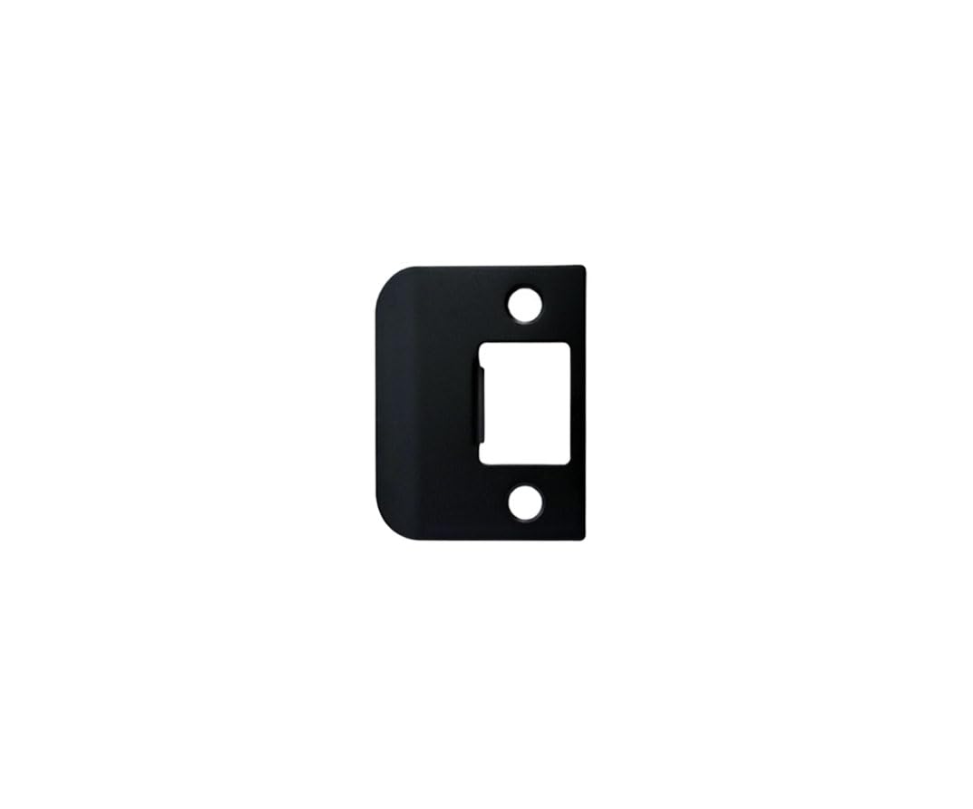QCAA Solid Brass Extended Lip Strike, 1-3/4''X2-1/4", Matte Black, 1 Pack, Made in Taiwan