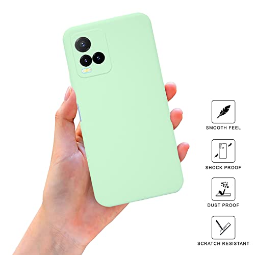 Image of SPRIG Compatible with VIVO Y33s Phone Liquid Silicone Cover Premium Back Cover Drop Tested Shock Proof Mobile Case for Men, Women, Boys and Girls with Camera Protection (Mint Green)