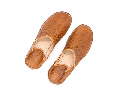 Moroccan Babouche Shoes, Timeless Elegance for Your Feet, Unisex Handmade Babouches slippers Dyed With Natural Color, babouche men, babouche women (44 EU, Camel)3