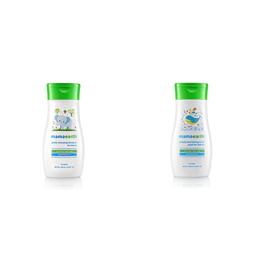 Image of Mamaearth Gentle Cleansing Shampoo for babies (200 ml, 0-5 Yrs) and Mamaearth Deeply nourishing wash for babies (200 ml, 0-5 Yrs)