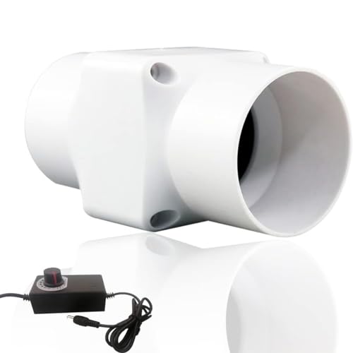 Ventola Aspirazione 50mm, 2 pollici Ventola Estrazione 36 m³/h Ventola di Scarico con Controllore di Velocità, Estrattore Aria In Linea Per Booster, Tenda di Crescita,Ventilazione, 50mm-white