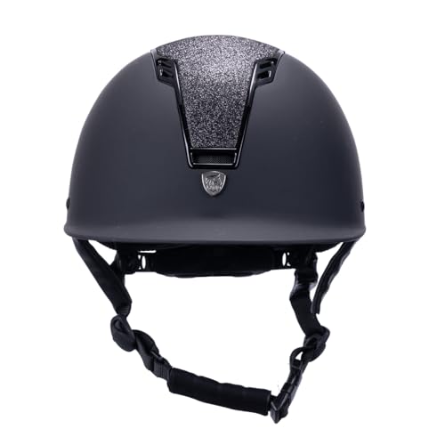 Land Helmets Stella Helmet - ASTM/SEI F1163-23 & EN 1384 Certified Helmet - Comfortable, Lightweight & Stylish-Black, Gloss Black & Glitter-S/M - Thumbnail 6