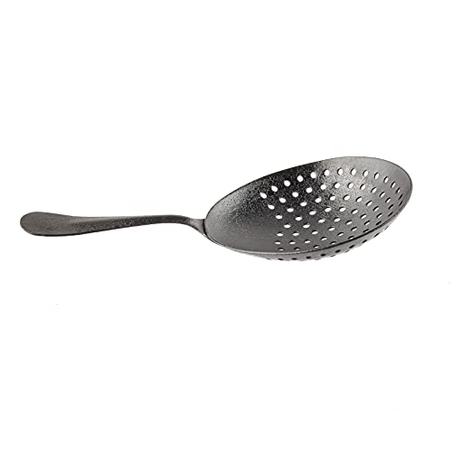 Tablecraft Premium Collection Julep Cocktail Bar Strainer, 18/8 Stainless Steel, Black Acid Etch Finish