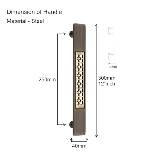 Image of COMPASS 12 inch Stainless Steel 304 Grade Main Door Handle | Door Handles for Main Door | Pull Handles for All The Doors of House | Office | Hotels, Antique Finish| 105