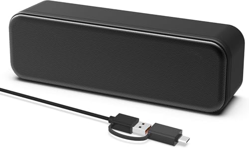 YsyYey Enceinte PC USB pour moniteur d'ordinateur, barre de son avec son stéréo HD et basses renforcées, portable Plug and Play pour ordinateur de bureau,...