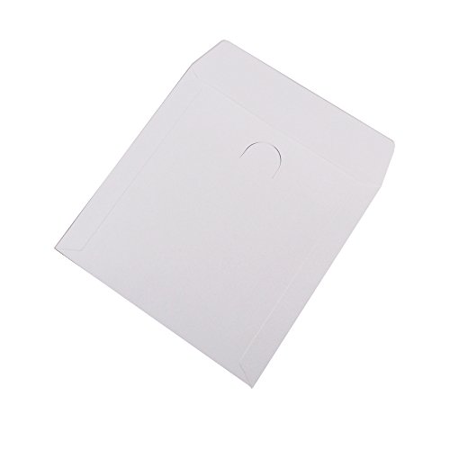 Progo 100 Pack Premium White Paper CD DVD Sleeves Envelope with Window Cut Out and Flap, 100 Gram Weight Paper