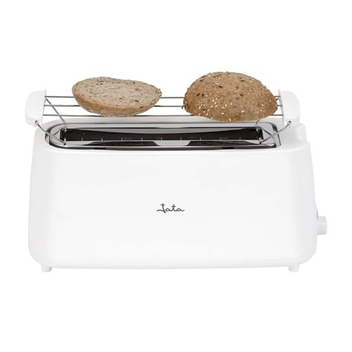 JATA JETT1578 - Tostadora de Pan Ranura Ancha 40 mm con Elevador Desmontable, 7 Niveles de Tostado, Descongelar y Recalentar, Bandeja Recogemigas, 900 W