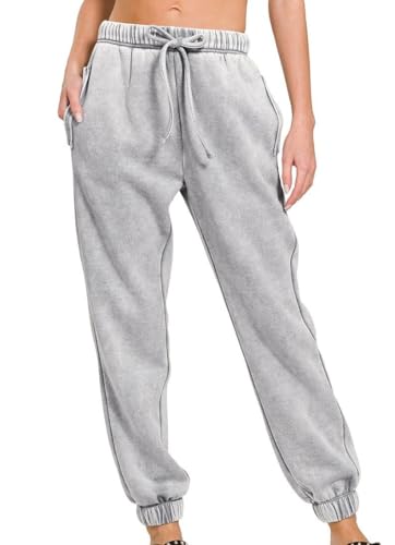 BluNight Women Cotton Wash Fleece Casual Relax Sweatpants Lounge Pants Jogger2