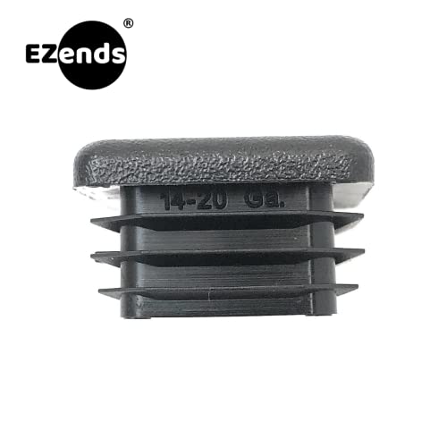 Image of Premium Grade 1 Inch Extra Durable Square End Caps (100 PK) - 14-20 Gauge for Thinner Wall Tubing - Black Plastic Square Plugs