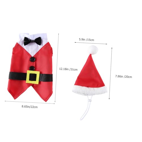 Disfraz de Navidad para perro POPETPOP con gorro y ropa miniatura 2