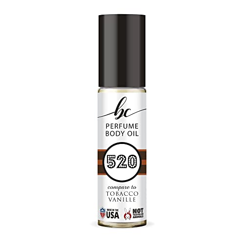 BIOCURA BC Perfume 520 Inspired by Ford Tobacco Vanille For Men Replica Fragrance Body Oil Dupes Alcohol-Free Sample Travel Size Concentrated Long Lasting Roll-On 0.3 Fl Oz/10ml