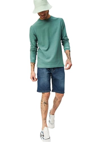 Image of LEOTUDE Men's Regular Fit Cottonblend Full Sleeve Textured Solid T-Shirt for Men (Color Grey)