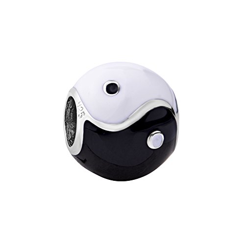Hanson Tang Trading Quiges Abalorios de Plata 3D Esmalte Yin Yang Charm para Mujer