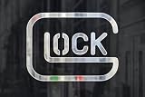 NASTUDIO - Safe Action Gun Decal - CHROME, 4.5 x 3.8 Inches - Window, Car, Pistol, Door