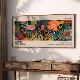 Art japonais sur toile de Yayoi Kusama, impression grand format 70x140cm
