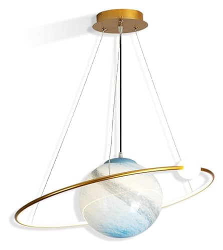 Plafonnier E27 planète pour chambre d'enfant lustre globe en verre