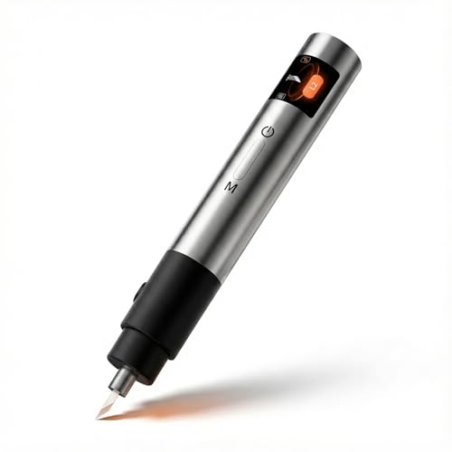 Elprico Ultrasonic Cutter 40kHz 30W Ultraschall Messer mit 3 Geschwindigkeitsstufen OLED-Display 50 Klingen und LED-Beleuchtung für Kunststoffharz 3D Drucke und DIY Projekte (EU-Stecker)