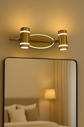 Image of FILLISKA 3 in 1 Double Wall spot /Picture /Display /Mirror Light with Adjustable Head and Colour Changing Function (Antique Gold-6360)(1 Year Warranty)