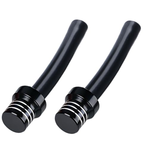 Image of 2pcs Motorcycle Breather Hose Gas Fuel Tank Cap Vent, Black | Motorcycle Gas Cap Vent Hose Tube,Aluminum Universal Breathing Tube Fits Off-Road Motorcycles ATVs /Pit Dirt Motorcycle Bike