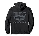 Freedom Over Fear - Pro Gun Rights AR15 USA Flag (ON BACK) Pullover Hoodie