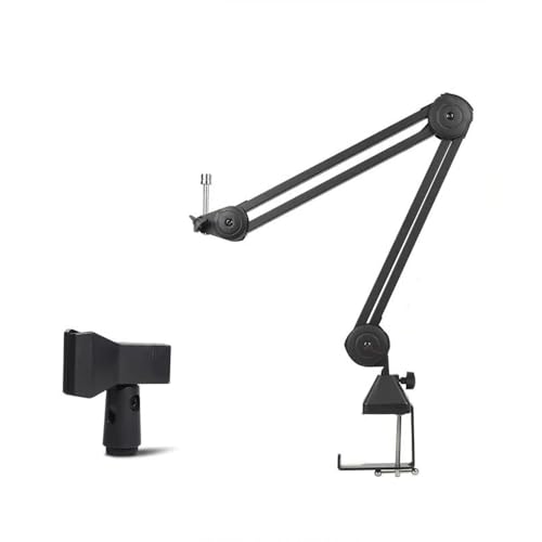 折りたたみ式ロープロファイルマイクアーム、最大荷重2kgサスペンションブーム、ストリーミング録音ポッドキャストゲーム用ユニバーサルクリップ付きデスクトップブームマイクスタンド360°マイクスタンド(Size:Short)