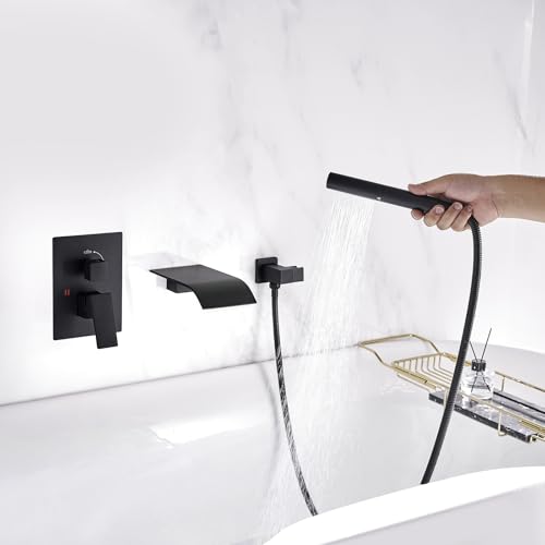Rumose R_BTF_004_03_BK Wall Mount Bathtub Faucet Waterfall Tub Faucet thumb #8