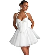 casual dresses for moms Short White Wedding Dress with Strapless Sparkling Corset – Short Brid –  WonderlandByLilian main image 1