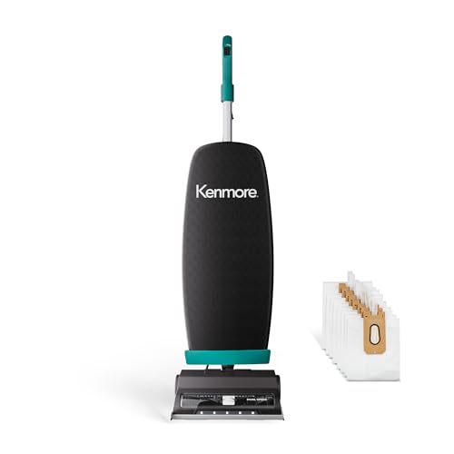 Kenmore BU1001 B200 Series Commercial Vacuum Cleaner Lightweight 14L Capacity Bagged Upright Vac with LED Headlight and 2-Speed Setting Powerful Suction for Pets, Carpets & Hard Floor