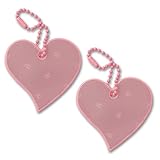 funflector Reflektor-Anhänger - Herz - Rosa - 2er-Pack