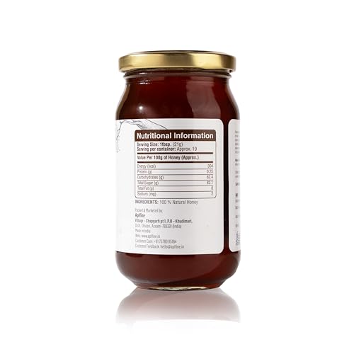 Image of Apifine Raw Forest Honey - 100% Pure, Cold-Extracted & Natural | Unprocessed, Unfiltered, No Added Sugar | Wild Forest Honey in 500g Glass Jar