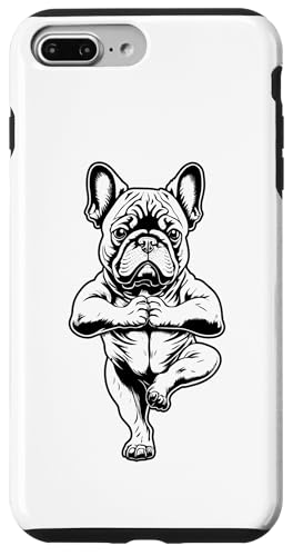 Installazione facile Custodia per iPhone 7 Plus/8 Plus Bulldog francese Yoga Cucciolo Divertente Cani Albero Posa Vrikshasana