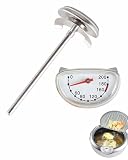 MenYiYDS 1 Piezas Termómetro para Horno Compatible with Omnia Termometro Horno de Acero Inoxidable Barbacoa con Sonda de Alambre para Barbacoas Ahumadores Parrillas Cacerolas Mide de 0 °C a 400 °C