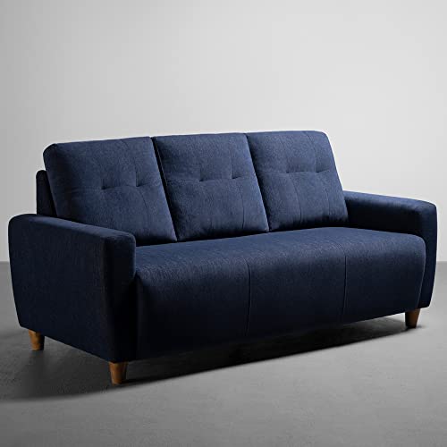 Image of Sleepyhead Yolo Designed by Duroflex - 3 Seater Sofa |Premium Fabric, Plush 3 Layer Cushioning |Modern Buttonless Tufted & Anti-Sag Comfort |Stylish & Durable |3 Years Warranty - Berry Blue