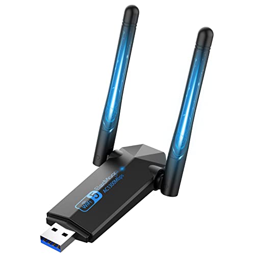 ElecMoga Antena WiFi Adaptador, Dual Band 5GHz/2.4GHz USB 3.0 -