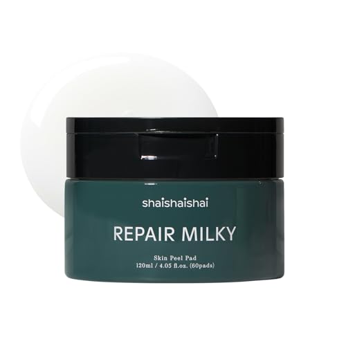 shaishaishai Reparación de piel lechosa, tónico vegano de arroz blanco, peeling suave, con péptidos y 2% Pha 2%, tónico hidratante para la cara, 60 discos