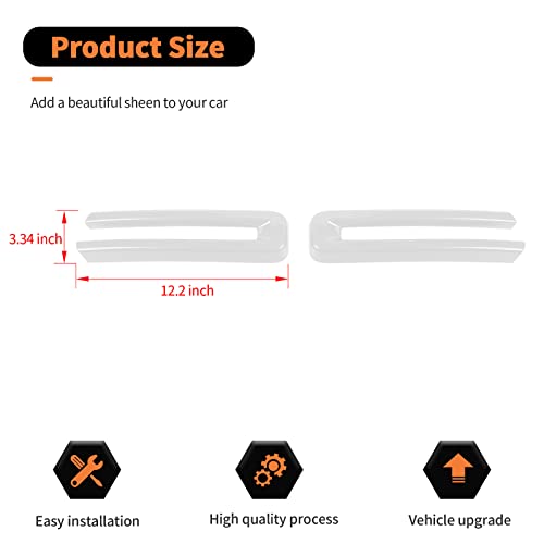 Image of Front Grille Inserts Trim Cover Grill U Bar Cover Frame Decoration Exterior Accessories for Dodge RAM 2018 2019 2020 2021 2022,white