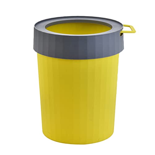Contenedor De Basura Para Sala Pequeño baño de baño de cocina, debajo de la cesta de residuos de lavabo, contenedor de basura con mango12 pulgadas de alto Cubo de Basura Ligero y Resistente(Grey)