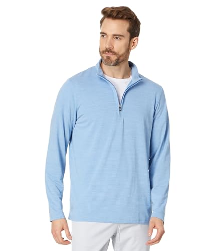 TravisMathew The Heater 1/4 Zip Heather Blue 2XL