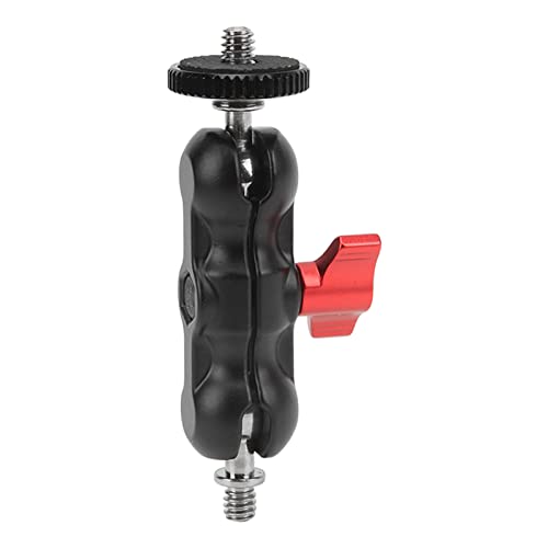 Soporte de Abrazadera para cámara con Cabezal esférico |Brazo articulado de 180° con Tornillo de 1/4' | Abrazadera de aleación de Aluminio para Monitor/trípode | Carga de 2 kg,