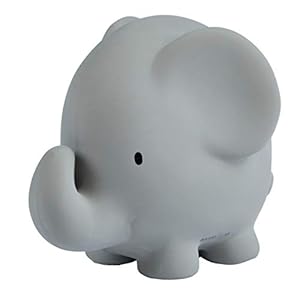 Tikiri 8596007 natuurrubber rammelaar in geschenkdoos, olifant, badspeelgoed, voor baby’s en kinderen vanaf 0+ maanden