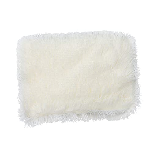Lurrose Manta para Mascotas Cálida y Doble Manta de Felpa Larga y Suave para Perros y Gatos Colchón Cómodo para Dormir Jaulas Sofás y Viajes S Color Blanco