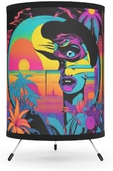 Generic Boho Tripod Lamp with Vibrant High-Res Print, Colorful Home Decor, Unique Gift, Retro Style Lighting, Ideal for Living Room photo 2