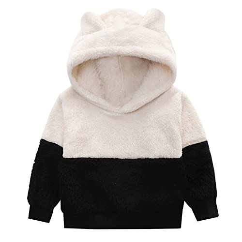 Kids Baby Girls Boys Fleece Thick Warm Hooded Outdoor Warm Pullover Tops Sweatshirts Clothes Toddler 4t Boys