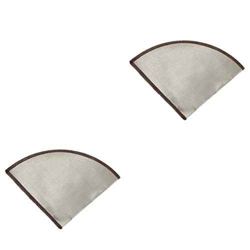 Housoutil 2pcs Stainless Steel Reusable Coffee Cone Filter Washable Coffee Dripper for Mellow Brews Kitchen for Cups Design
